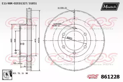 Тормозной диск MAXTECH 861228.0080