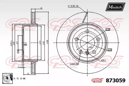 Тормозной диск MAXTECH 873059.0080