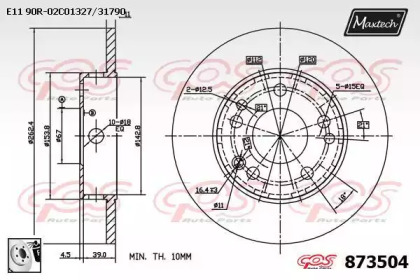 Тормозной диск MAXTECH 873504.0080