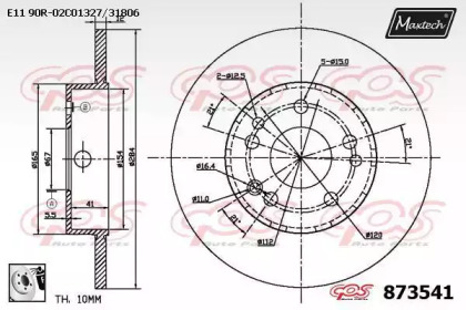 Тормозной диск MAXTECH 873541.0080