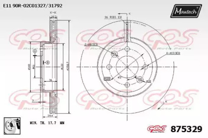 Тормозной диск MAXTECH 875329.0080