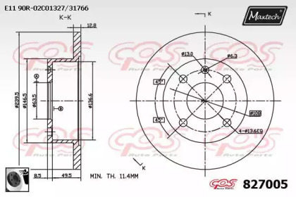 Тормозной диск MAXTECH 827005.0060