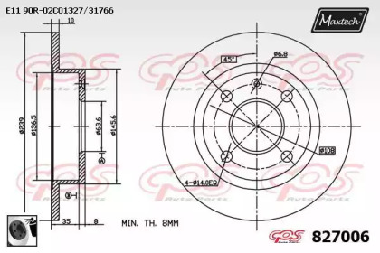 Тормозной диск MAXTECH 827006.0060