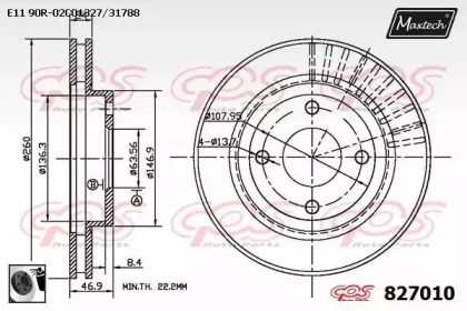 Тормозной диск MAXTECH 827010.0060