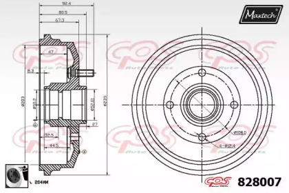 Тормозный барабан MAXTECH 828007.0060