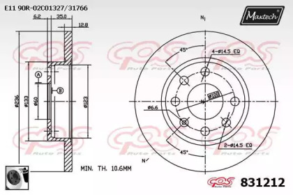 Тормозной диск MAXTECH 831212.0060