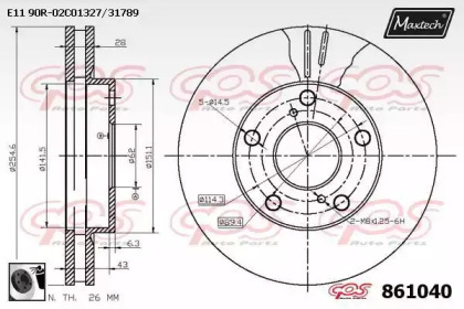 Тормозной диск MAXTECH 861040.0060