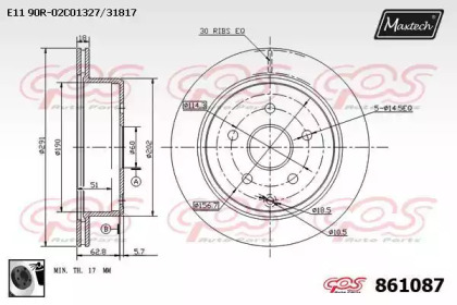 Тормозной диск MAXTECH 861087.0060