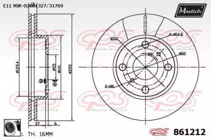 Тормозной диск MAXTECH 861212.0060