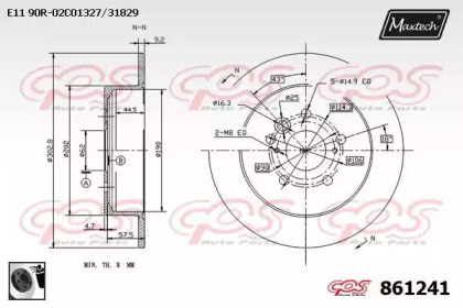 Тормозной диск MAXTECH 861241.0060