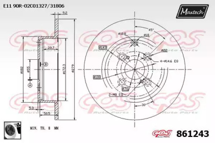 Тормозной диск MAXTECH 861243.0060