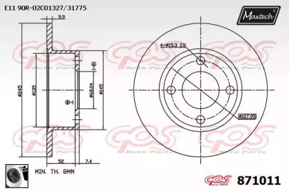 Тормозной диск MAXTECH 871011.0060