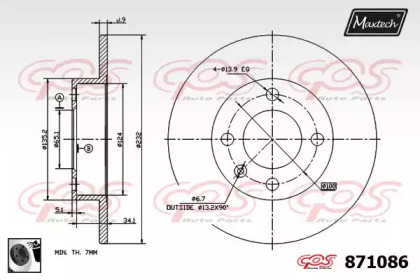 Тормозной диск MAXTECH 871086.0060