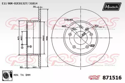 Тормозной диск MAXTECH 871516.0060