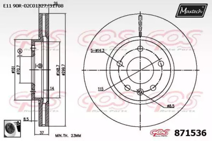 Тормозной диск MAXTECH 871536.0060