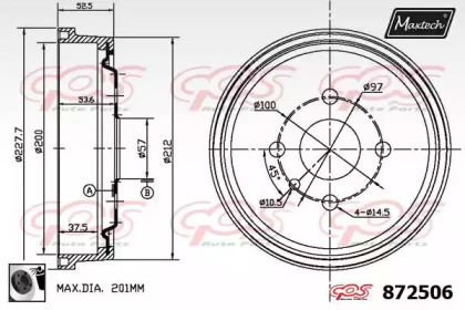 Тормозный барабан MAXTECH 872506.0060