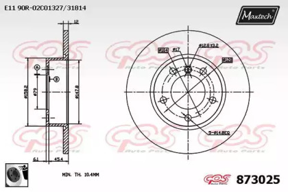 Тормозной диск MAXTECH 873025.0060