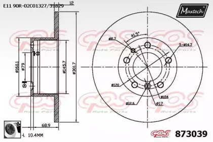 Тормозной диск MAXTECH 873039.0060