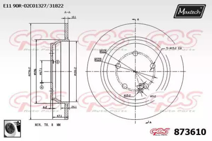 Тормозной диск MAXTECH 873610.0060