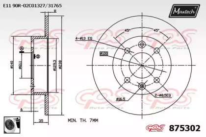 Тормозной диск MAXTECH 875302.0060