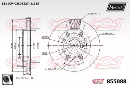 Тормозной диск MAXTECH 855088.0060