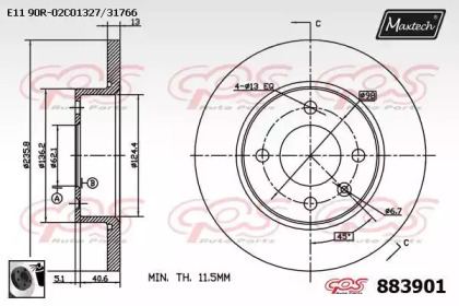 Тормозной диск MAXTECH 883901.0060