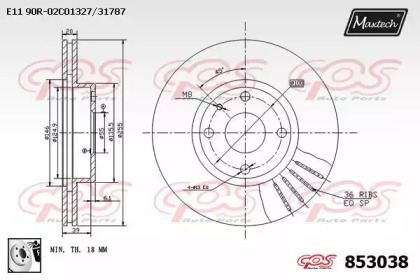 Тормозной диск MAXTECH 853038.0080