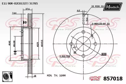 Тормозной диск MAXTECH 857018.0060