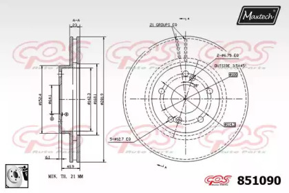 Тормозной диск MAXTECH 851090.0080