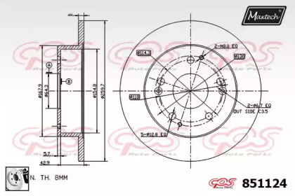 Тормозной диск MAXTECH 851124.0080