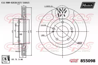 Тормозной диск MAXTECH 855098.0080