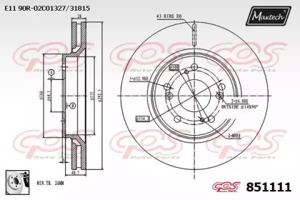 Тормозной диск MAXTECH 851111.0080