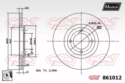 Тормозной диск MAXTECH 861012.0080