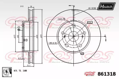 Тормозной диск MAXTECH 861318.0080