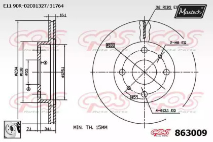 Тормозной диск MAXTECH 863009.0080