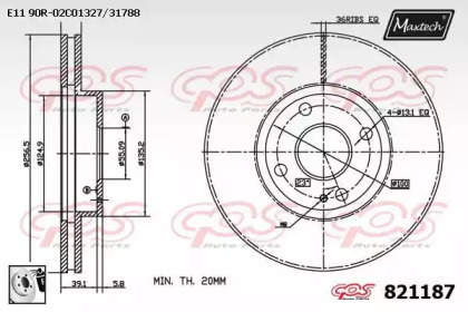 Тормозной диск MAXTECH 821187.0080