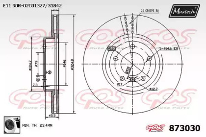 Тормозной диск MAXTECH 873030.0060