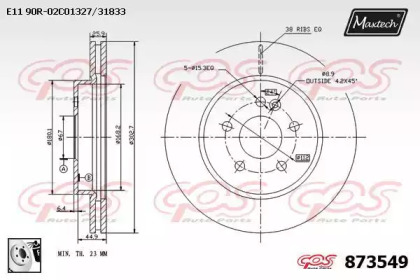 Тормозной диск MAXTECH 873549.0080