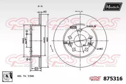 Тормозной диск MAXTECH 875316.0080