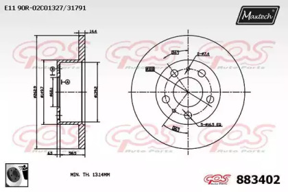 Тормозной диск MAXTECH 883402.0060