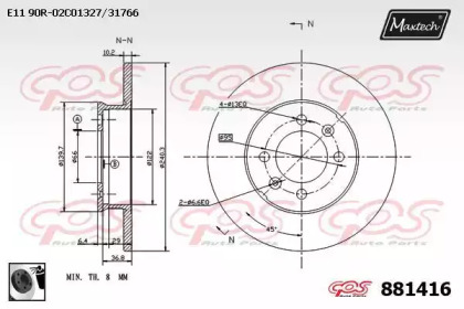 Тормозной диск MAXTECH 881416.0060