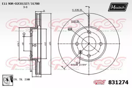 Тормозной диск MAXTECH 831274.0080