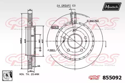 Тормозной диск MAXTECH 855092.0080