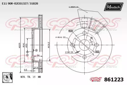 Тормозной диск MAXTECH 861223.0080