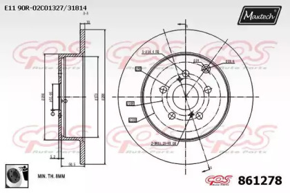 Тормозной диск MAXTECH 861278.0060