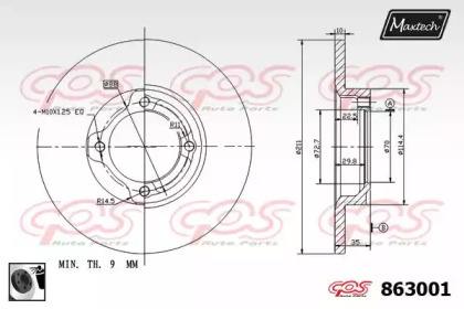 Тормозной диск MAXTECH 863001.0060