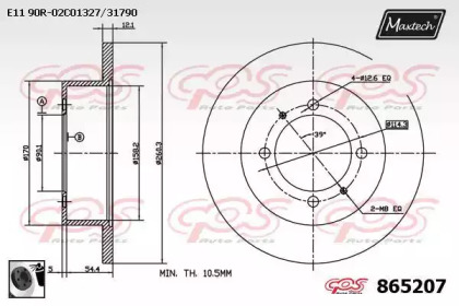 Тормозной диск MAXTECH 865207.0060