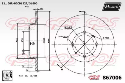 Тормозной диск MAXTECH 867006.0080