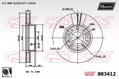 Тормозной диск MAXTECH 883412.0060