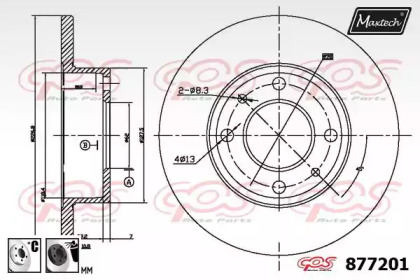 Тормозной диск MAXTECH 877201.6060